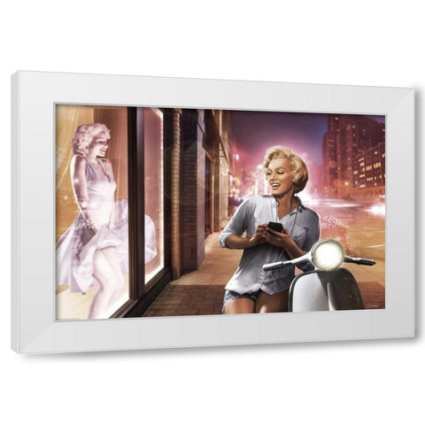 Marilyn Shop Window White Modern Wood Framed Art Print by Brando, JJ