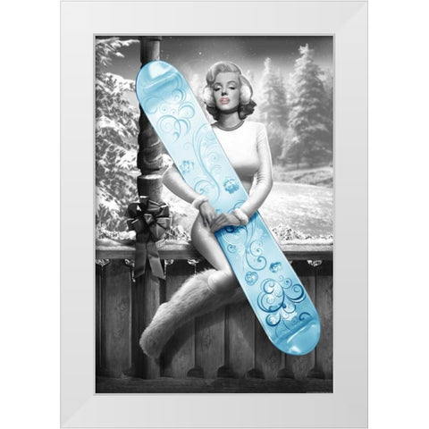 Marilyn Snowboard White Modern Wood Framed Art Print by Brando, JJ