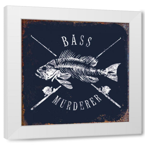 Bass Murderer White Modern Wood Framed Art Print by Brando, JJ