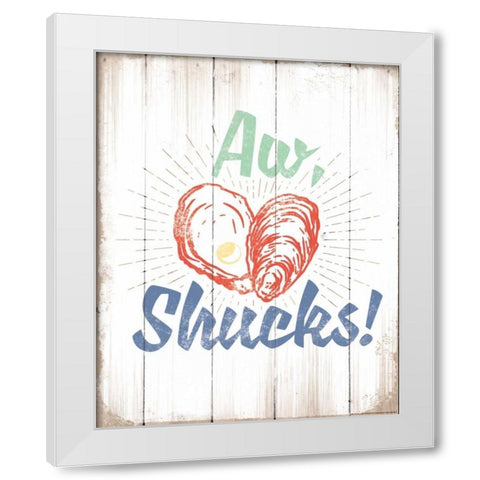 Aw Shucks White Modern Wood Framed Art Print by Brando, JJ
