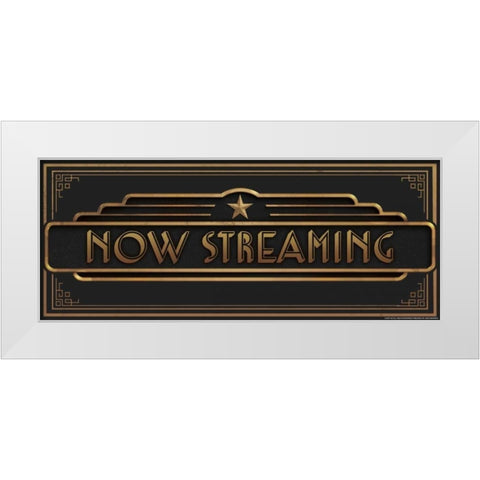 Now Streaming White Modern Wood Framed Art Print by Brando, JJ