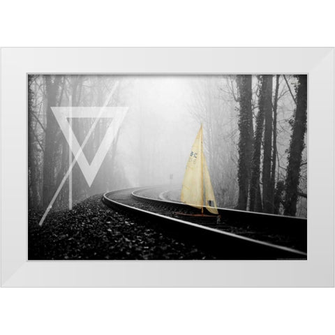 Railroad White Modern Wood Framed Art Print by Kat