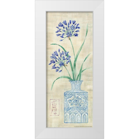 Asian Floral 2 White Modern Wood Framed Art Print by Lake, Claire