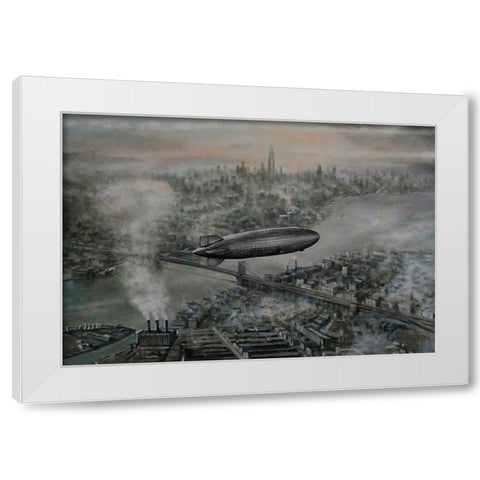Zeppelin White Modern Wood Framed Art Print by Gipe, L.