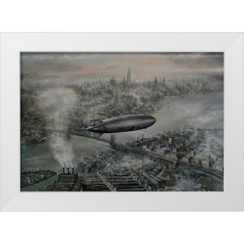 Zeppelin White Modern Wood Framed Art Print by Gipe, L.