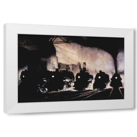 Departing White Modern Wood Framed Art Print by Gipe, L.