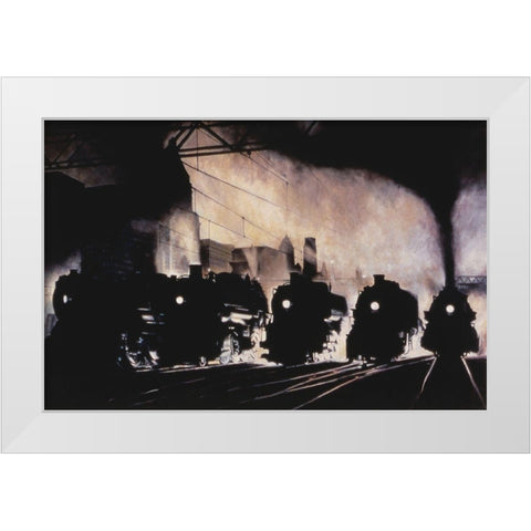 Departing White Modern Wood Framed Art Print by Gipe, L.