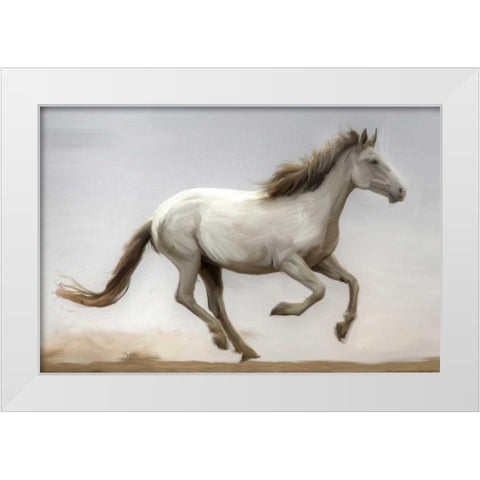 Against The Wind White Modern Wood Framed Art Print by Linden, Sally