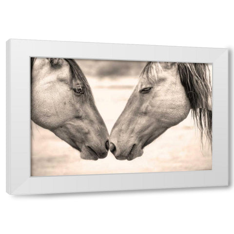 Best Friends White Modern Wood Framed Art Print by Linden, Sally