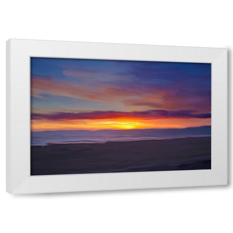 Ocean 9 White Modern Wood Framed Art Print by Linden, Sally