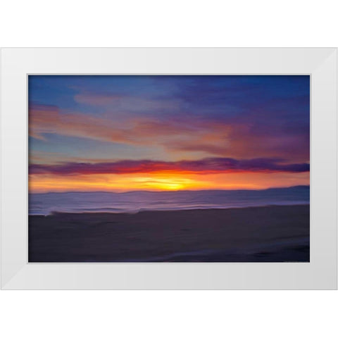 Ocean 9 White Modern Wood Framed Art Print by Linden, Sally