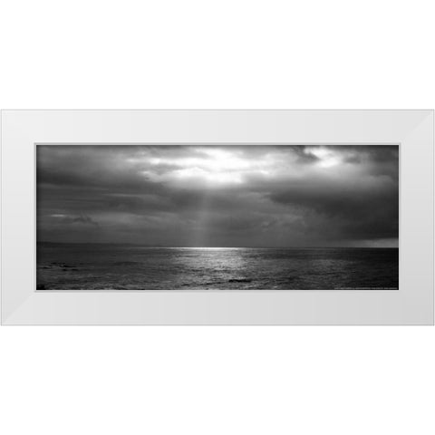 Sunbeam White Modern Wood Framed Art Print by Linden, Sally