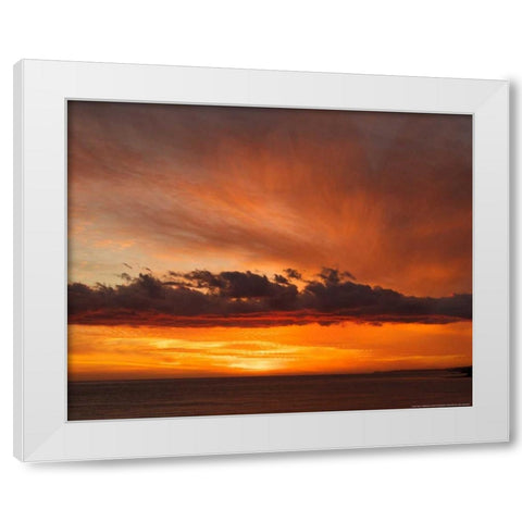 Orange Sky White Modern Wood Framed Art Print by Linden, Sally