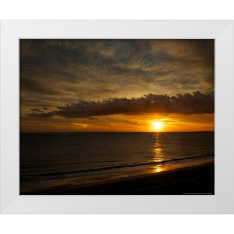 Clouds Of Light White Modern Wood Framed Art Print by Linden, Sally