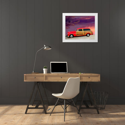 Red Woody White Modern Wood Framed Art Print by Linden, Sally