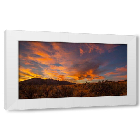 Looking At Hogbacks White Modern Wood Framed Art Print by Linden, Sally