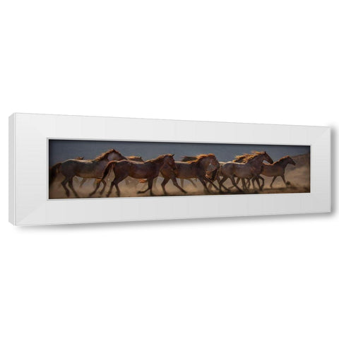 Running Flames White Modern Wood Framed Art Print by Linden, Sally