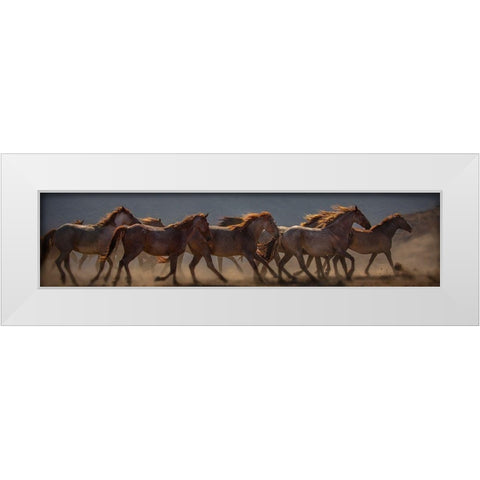 Running Flames White Modern Wood Framed Art Print by Linden, Sally