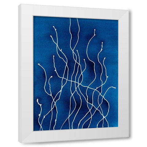 Blue Dream White Modern Wood Framed Art Print by Van, Laura