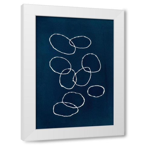 Circles White Modern Wood Framed Art Print by Van, Laura