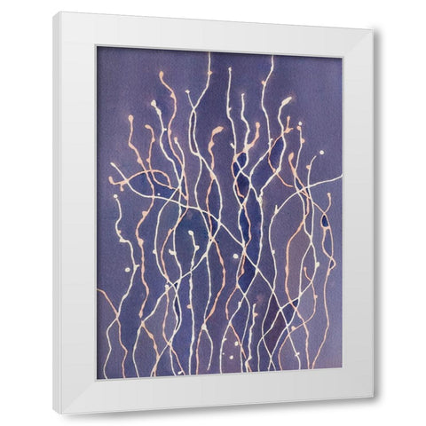 Purple Dreams White Modern Wood Framed Art Print by Van, Laura