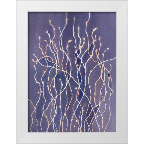 Purple Dreams White Modern Wood Framed Art Print by Van, Laura
