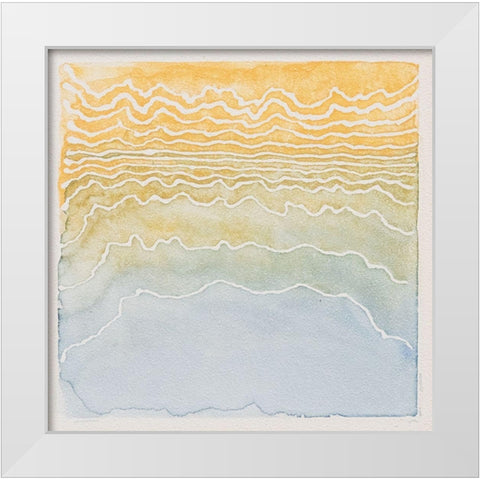 The Beach White Modern Wood Framed Art Print by Van, Laura