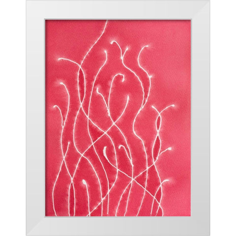 Reaching White Modern Wood Framed Art Print by Van, Laura