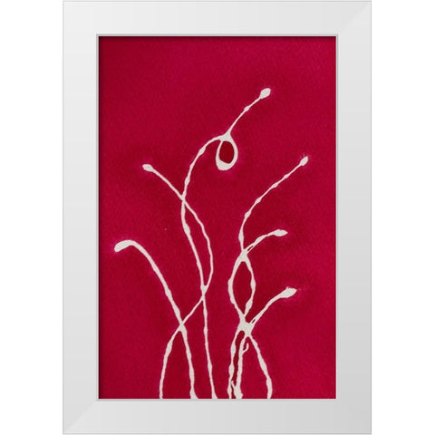 A Spot Of Red White Modern Wood Framed Art Print by Van, Laura