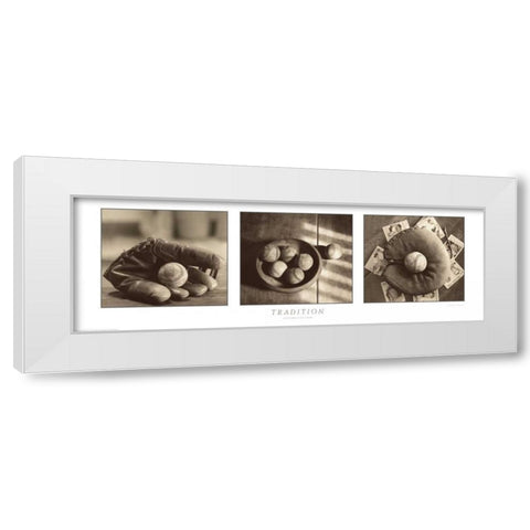 Tradition Triptych W Border White Modern Wood Framed Art Print by Messer, Judy B.