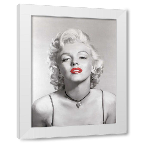 Look Of Love Red Lips In Gray White Modern Wood Framed Art Print by Michaels, Jerry
