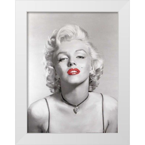 Look Of Love Red Lips In Gray White Modern Wood Framed Art Print by Michaels, Jerry
