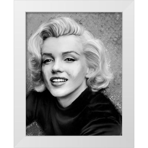 Smile In Gray Sparkle White Modern Wood Framed Art Print by Michaels, Jerry