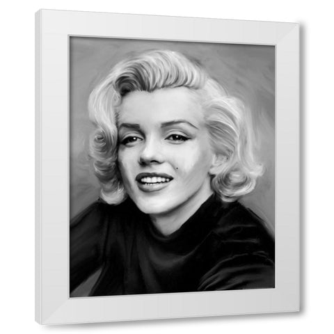 Smile White Modern Wood Framed Art Print by Michaels, Jerry