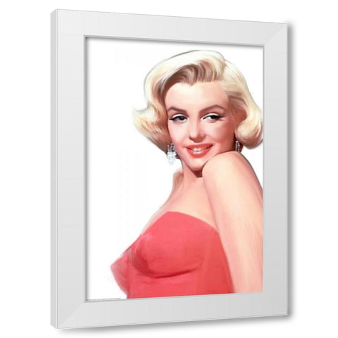 The Flirt White Modern Wood Framed Art Print by Michaels, Jerry