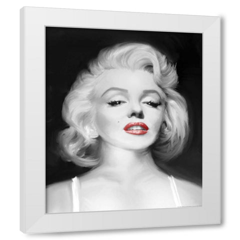Marilyns Gaze White Modern Wood Framed Art Print by Michaels, Jerry