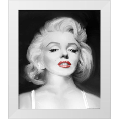Marilyns Gaze White Modern Wood Framed Art Print by Michaels, Jerry