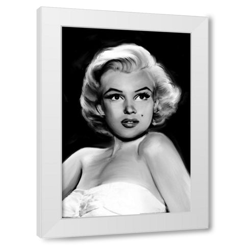 Pixie Marilyn White Modern Wood Framed Art Print by Michaels, Jerry