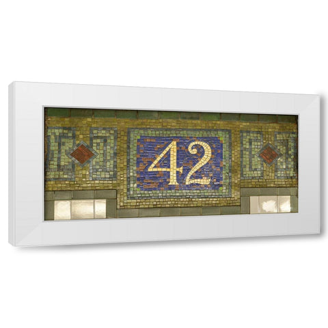 42 ST White Modern Wood Framed Art Print by MTA
