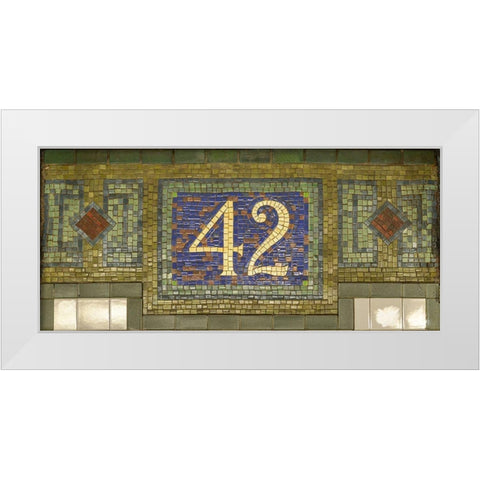 42 ST White Modern Wood Framed Art Print by MTA