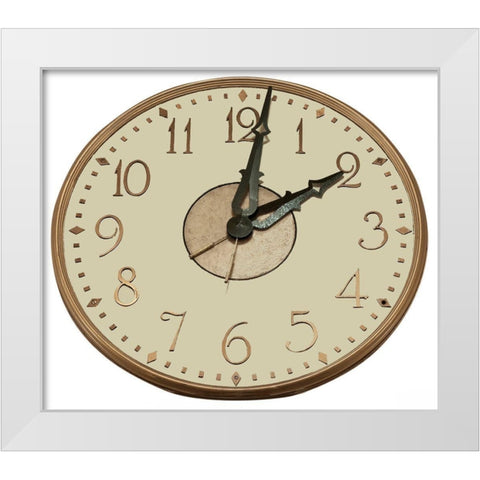 Grand Central Clock White Modern Wood Framed Art Print by MTA