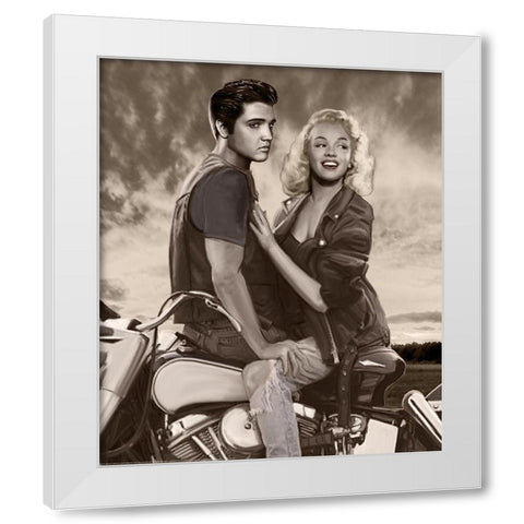 Sunset Ride White Modern Wood Framed Art Print by Nelson, Josh