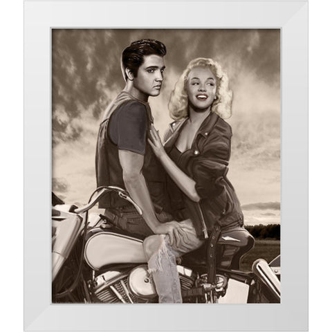 Sunset Ride White Modern Wood Framed Art Print by Nelson, Josh