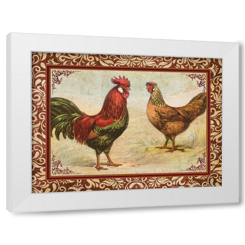Chicken 1 White Modern Wood Framed Art Print by Nobleworks, Inc.