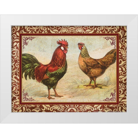 Chicken 1 White Modern Wood Framed Art Print by Nobleworks, Inc.