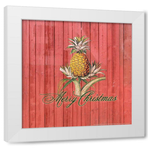 Merry Christmas White Modern Wood Framed Art Print by Nobleworks, Inc.
