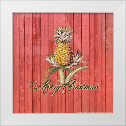Merry Christmas White Modern Wood Framed Art Print by Nobleworks, Inc.
