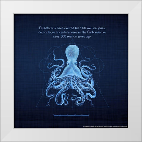 Octoprint 2 White Modern Wood Framed Art Print by Nobleworks, Inc.