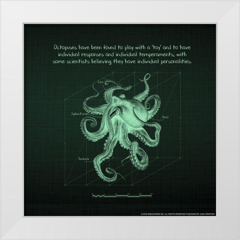 Octoprint 3 White Modern Wood Framed Art Print by Nobleworks, Inc.