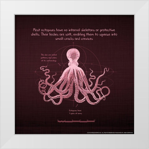 Octoprint 4 White Modern Wood Framed Art Print by Nobleworks, Inc.